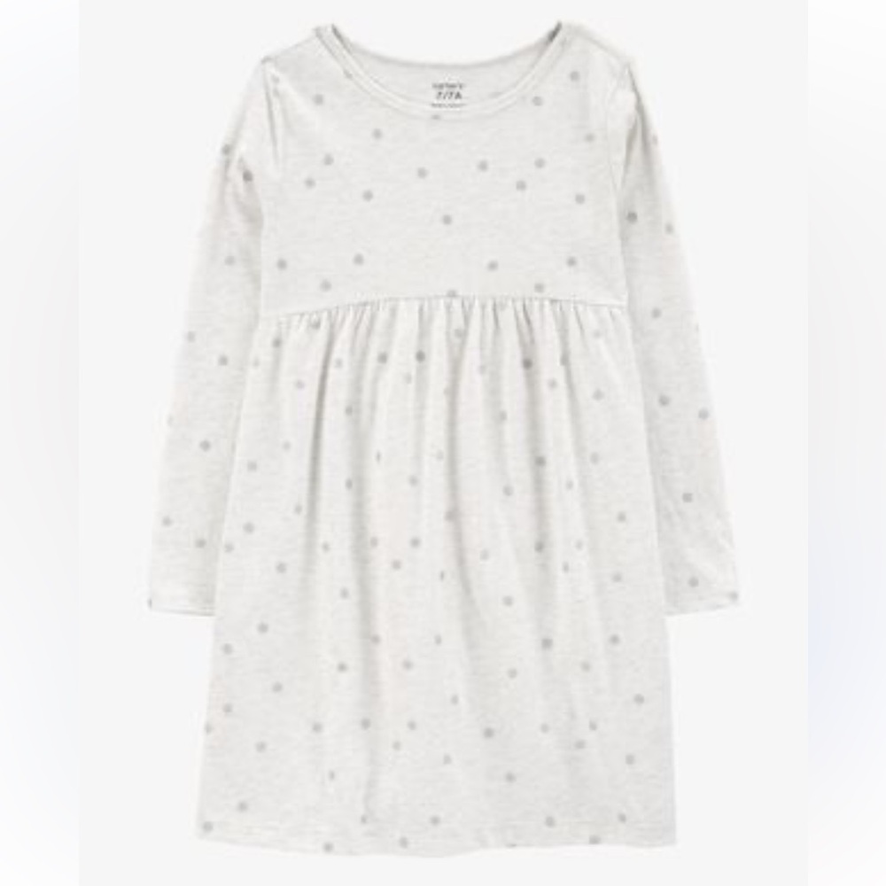 🪐 glitter polka dot long sleeve jersey dress